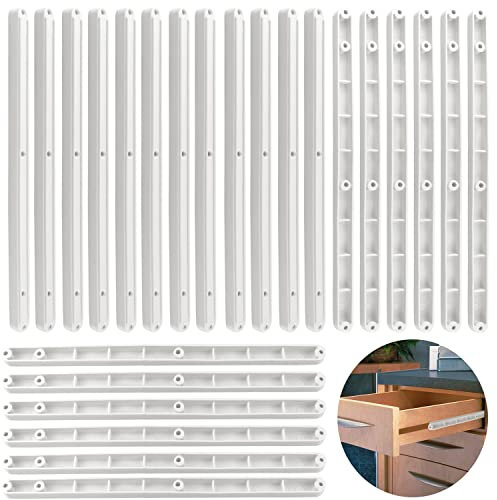 Guide Per Cassetti In Plastica 12 Paia 290 Mm Binari Scorrevoli Cassetto Cucina Camera Da Letto Draw Runners Per Cassetti Scanalati Mobili(Bianco)