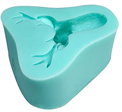 Molde de silicona para fondants de Navidad, ciervo, alce 3D para cabeza, fondant, chocolate, goma, herramientas de decoración de pasteles, M molde de silicona para caramelos, cuadrado