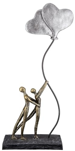 Casablanca hjärta dekoration figur skulptur XL – hjärtballong parfigur kärlek dekorativ figur av konstharts färg: brons – present bröllop höjd 48 cm