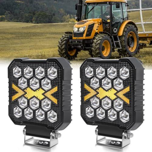 CO LIGHT 4 Zoll Quadratische LED Arbeitsscheinwerfer 2 stück 15000LM 12V 24V Arbeitsscheinwerfer IP68 Rückfahrscheinwerfer LED für Baufahrzeuge, Geländewagen, LKW, UTV und ATV