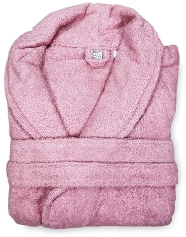 Tex family ACCAPPATOIO in Spugna a SCIALLE Senza Cappuccio ROSA in Puro Cotone Made in Italy - XXL