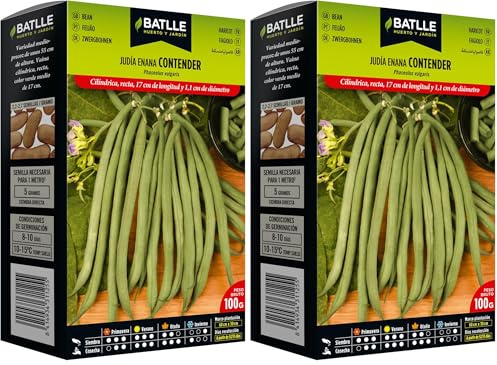 Semences Battle Graines de haricots 100g, vert (Lot de 2)