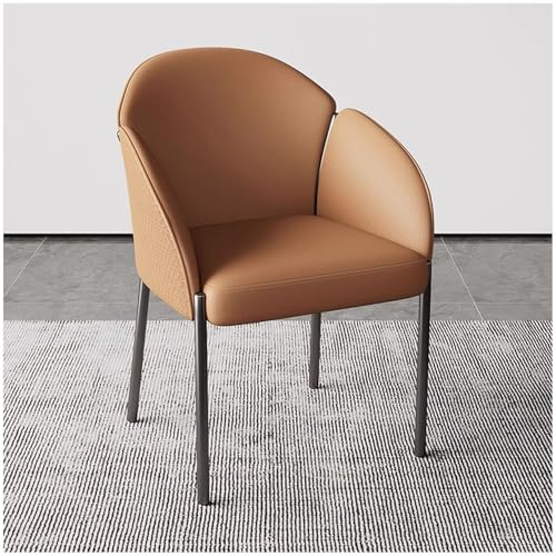 Köksstolar Sidostolar Klädda PU-läder med sits i högdensitetsskum Starkt ryggstöd och metallben(Orange)
