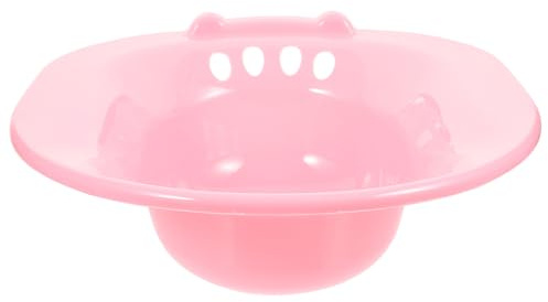 Sitzbadewanne für Toilettensitz, Pp, Ovaler Eimer, Rosa, Senioren | Großes Volumen, Stabiles Pp Material, Tief Genug, für Patienten und Ältere Nutzer
