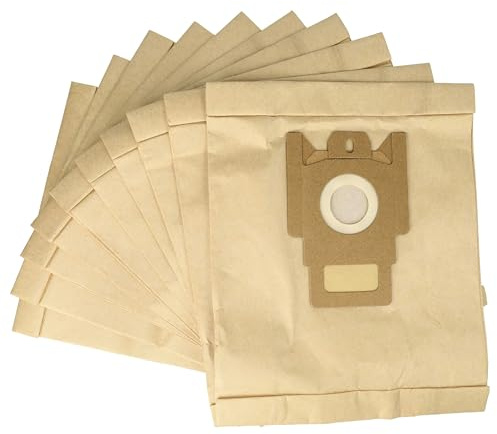 vhbw 10x Vacuum Cleaner Bag compatible with Hoover H22a, H22, H30, H36, H52, H60, H60S Vacuum Cleaner, paper, Typ M, 28 cm x 19.5 cm, Sand-Coloured