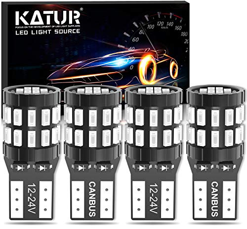 KATUR 194 T10 W5W 168 LED Light Bulb Super Bright Brilliant Red 30-SMD 3014 Chips 12-24V CANBUS Error Free LED Bulbs Replacement for Car Dome Map Door Courtesy License Plate Light(Upgraded Version)