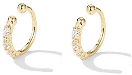 SLUYNZ 925 Sterling Silber CZ Ohrclips Knorpel Ohrringe Ohne Piercing für Frauen Damen Manschetten Ohrringe Ohrklemme