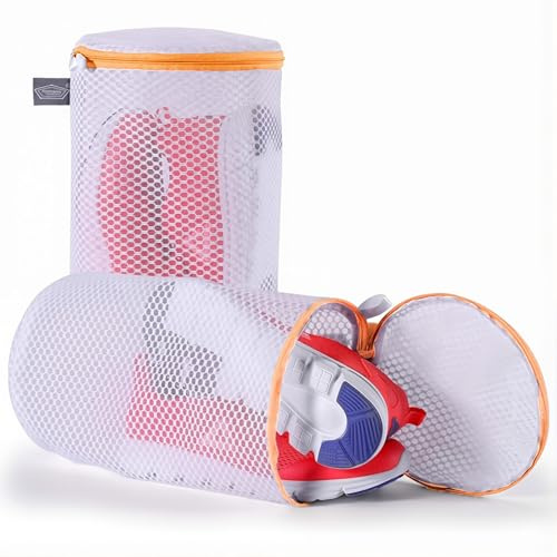 Kimmama Sacchi in Rete per Bucato, Borsa per Scarpe in Lavatrice, Sacca con Cerniera, Borsello per Asciugatrice per Calzature, Sneakers, Pantofole, Scarpe da Ginnastica, Corsa, Tennis