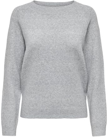 ONLY Damen Pullover Strickpullover ONLRICA Life 15204279,Light Grey Melange,S