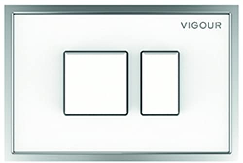 VIGOUR Betätigungsplatte AI Glas weiss Kunststoff weiss f.2-Mengen-Spülung V5AIGK