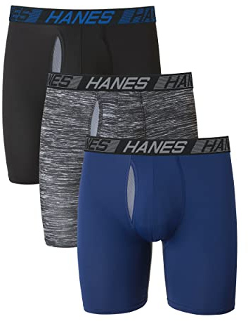 Hanes Total Support Pouch Men's Boxer Briefs Pack, Anti-Chafing, Moisture-Wicking Underwear with Cooling (Trunks Available)