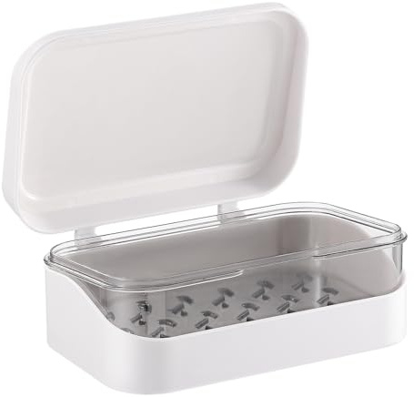 Operitacx Seifendose Mit Abfluss: Seifenbox Reise Wasserdicht Seifenschale - Seifenhalter Mit Klappdeckel, Seifenbox FüR Badezimmer, Dusche, Küche, 13,5 X 9 X 5,5 cm