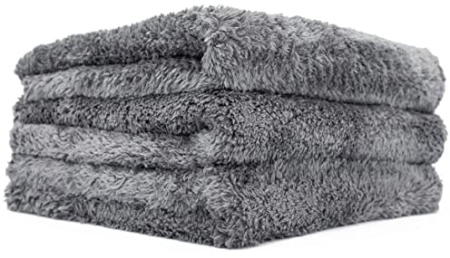 BW&HM Bayeta Microfibra Coche Toalla Secado Coche Toalla Limpieza Coche Paños Microfibra Coche Super Absorbente 40x60cm Pack de 3 Gris