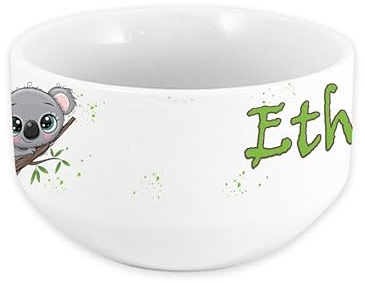 Bol enfant personnalisable – Ajoutez le prénom | Cadeau original | 720mL | Plusieurs motifs | Céramique (Koala)