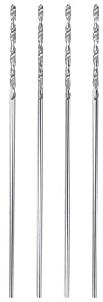 sourcing map 4 brocas de carburo sólido de 0,75 mm C3/K10 de carburo de tungsteno de precisión mini micro vástago recto broca helicoidal para acero inoxidable, metal, plástico, madera