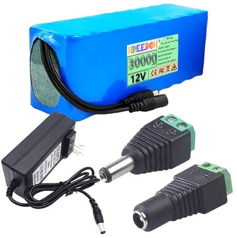 FREEDOH Paquete Batería Litio de 12V CC 10AH 15AH 20AH 30AH Paquete Batería Iones Litio Recargable Batería Polímero Litio Portátil Potente Adecuada para Equipos de Suministro Energía 12 V,12v 30ah