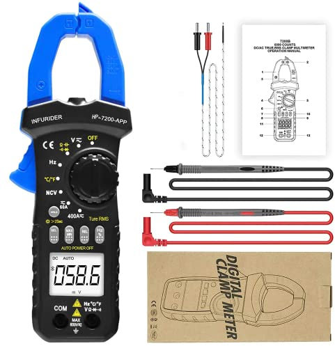 Holdpeak Wireless Bluetooth Clamp Meter HP-7200APP 6000 Count Auto Range Bluetooth Clamp MultimeterDC/AC True RMS Continuity Buzzer Meter