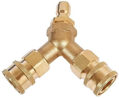 Pressure Washer Tee 3/8 Inch Fitting Splitter Coupler Quick Connect Two Gun to One Power Washer 4.0 GPM Accessories