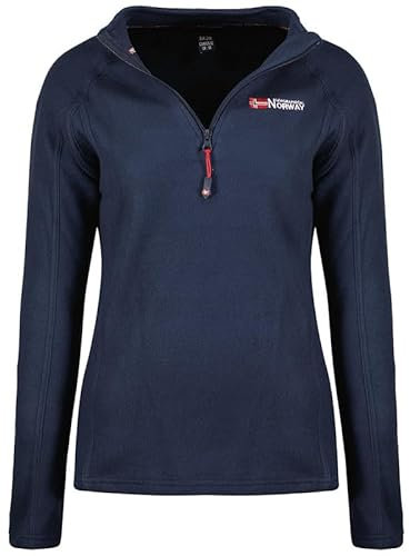 Geographical Norway Tug HZ Lady - Fleecejacke Damen Frauen Warm Schließen Zip - Jacke Fleece Herbst Winter Frühling Warm Frauen - Long Sleeve Pullover Weich Komfort Outdoor (Marineblau XL)
