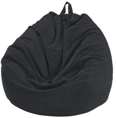FANSU Sitzsack Waschbar, Sitzsack Ohne Füllung, Sitzsack-StuhlbezugIndoor Outdoor, Sitzsäcke für Kinder Erwachsene, Kordsamt Textile Aufbewahrung (100x120cm,Schwarz)