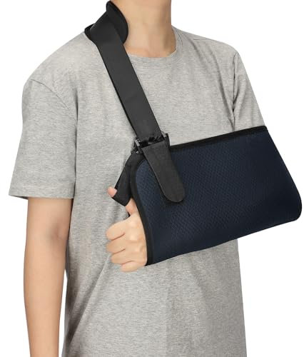 supregear Arm Sling, Lightweight Adjustable Breathable Support Strap for Rotator Cuff, Shoulder Injury, Broken & Fractured Bones Mesh Brace for Arm Wrist Elbow, Padded for Left and Right Arm Men Women