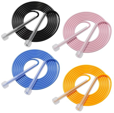 JYJLLM 4 cute pieces Adjustable Skipping rope adult for men, women and kids，speed jumping rope with non slip handle for Home Exercise,Body Fitness, Fat Burning, Boxing
