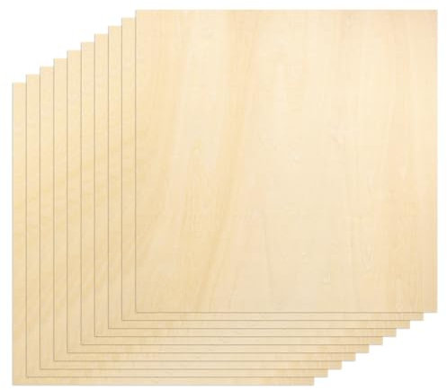 sourcing map 20er Pack Basswood-Platten, 3 mm dicke rechteckige Sperrholzplatten (30,5 x 30,5 cm) unbehandeltes Holzbrett für Bastelarbeiten Lasergravur und -schneiden