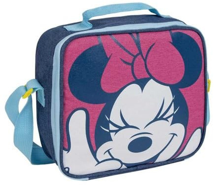 Scatola termica per il pranzo di Minnie Mouse - Rosa - 21,5 x 8,5 x 19 cm - Piccolo zaino con chiusura a cerniera e maniglia regolabile - Prodotto originale disegnato in Spagna