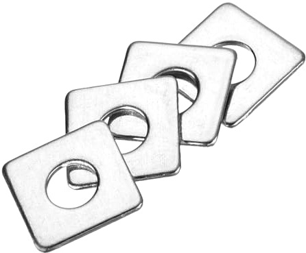 sourcing map 20 Stück M5 x 12 x 1 mm quadratische Plattenlager-Unterlegscheiben, 304 Edelstahl, flache Unterlegscheiben, Abstandshalter Dichtung für Hardware-Befestigung