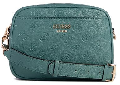 GUESS Damen Vikky Ii Kamera-umhängetasche Klappe, Crossbody-Tasche, Blaugrünes Logo