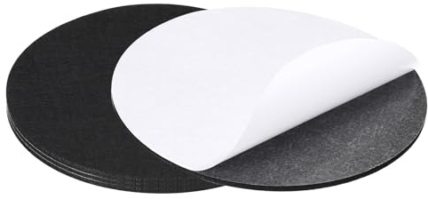 PATIKIL 9 Diameter Black Felt Furniture Pads, 4 Pack 1/5 Thick Round Soft Adhesive Non-slip Anti-scratch Backed Felt Floor Protector for Lamp, Chair, Desk, Table