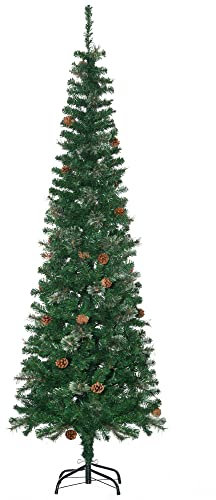 HOMCOM Künstlicher Weihnachtsbaum 195 cm Tannenbaum künstlich mit 556 Spitzen Christbaum Weihnachtsdeko inkl. Metallständer für drinnen