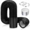 Adiwo 150mm Diameter Aluminum foil Exhaust Hose, 3m PVC 4-Layer Aluminum Tube Flexible Hose with 2 Hose Clamps and 1 Fiberglass Aluminum foil Tape, for Dryers, Exhaust Fans, Range Hoods, Black
