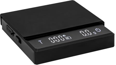 Digitale Kaffeewaage, 2 kg/0,1g Genaue Waage, 3 Modi Tragbare Küchenwaage mit Hitzebeständiger Matte für Espresso und Filterkaffee