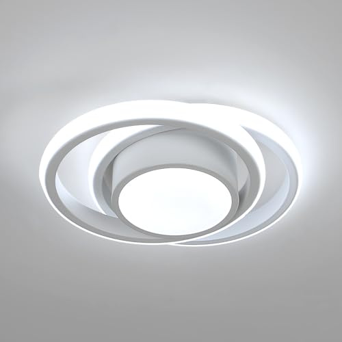 Comely Plafón LED Redondo 32 W 3150 lm – Luz Blanca Fría 6500 K – Diseño Moderno de Techo en Hierro y Aluminio, Ideal para Salón, Cocina y Dormitorio