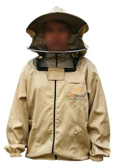 Imkerjacke 4BEE - Imkeranzug -mit Atmungsnetz - Atmungsaktiv - Imkerei - Bienen - Insekten - Schutzkleidung mit Abnehmbarem Hut -Schutzbekleidung für Imker - Größe M