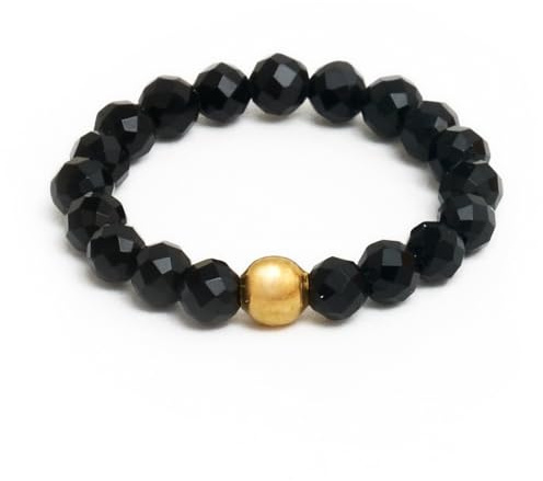 BERGERLIN Naturstein Fidget Ring Damen Herren, Anti Stress, Goldperle | Anti Stress Ring Damen & Herren: Edelstein Ring, facettierte Natursteine & Goldperle – vom deutschen Prüflabor bestätigt.