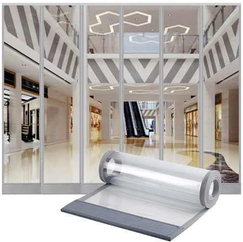 SYFXZZDS Magnetisch PVC Streifenvorhang Lamellen Kälteschutz Wärmeisolierung Transparenter Streifenvorhang Aus Kunststoff Kommerziell Staubdicht Winddicht Trennvorhänge(45x235cm/17.7x92.5in)