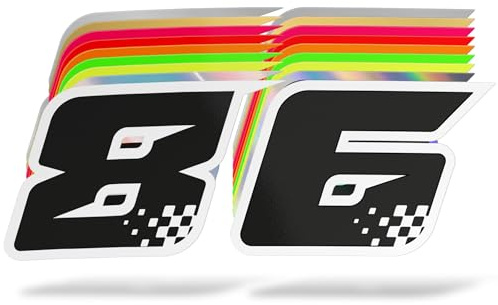 ERREINGE Adesivo NUMERO RACING PERSONALIZZABILE | Sticker prespaziato | compatibile per parabrezza, cofano auto, lunotto, carena moto, bici, casco, tuning, pista (cm 15)