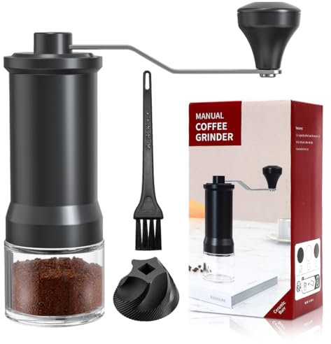 DASIAUTOEM Molinillo de café manual, manual ajustable, con mecanismo de cerámica de alta precisión, para Aeropress, Espresso, Pour Over y Moka
