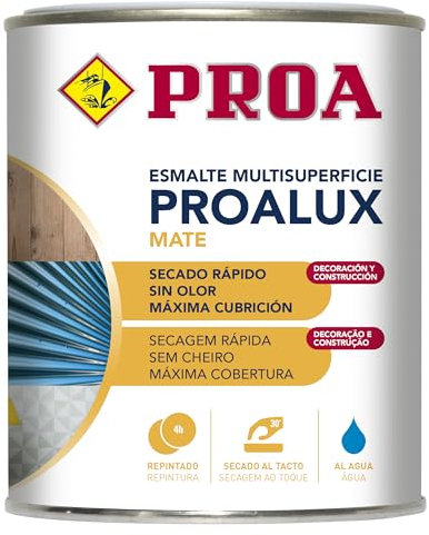 PROALUX Esmalte al agua Multiadherente. Blanco. 250 ML. Multisuperficie. mate. PROA.