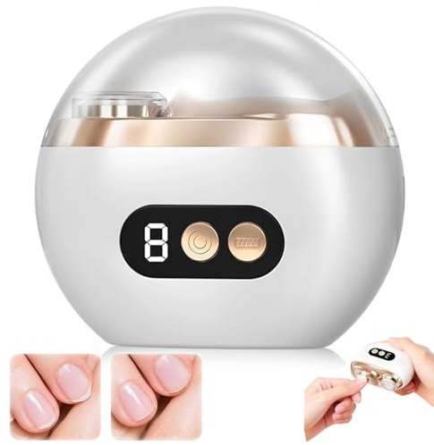 Elektrischer Nagelknipser für Senioren, Elektrische Nagelfeile Polieren mit LED, Automatischer Nagelschneider mit 3 Geschwindigkeiten, Ultraleise Elektrischer Nagelschneider für Kinder Erwachsene(C)