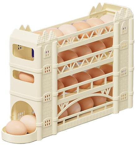 Griglia Di Uova Per Frigorifero, Dispenser Di Uova Rotolanti A 4 Livelli E Organizzatore | Porta Dispenser Di Uova, Griglia Di Di Grande Capacità Dispenser Di Uova Per Tavolo