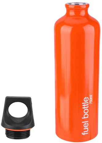 Hominas Botella de Combustible a Prueba de Fugas 750 ml Botella de Aluminio Fuel de Boca Estrecha Reutilizable para Camping y Picnic