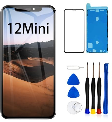 EFAITHLIFE pour iPhone 12 Mini Remplacement de l'écran LCD 5,4 Pouces Assemblage du numériseur de l'écran Écran Tactile,avec Outil de réparation de l'assemblage du Cadre