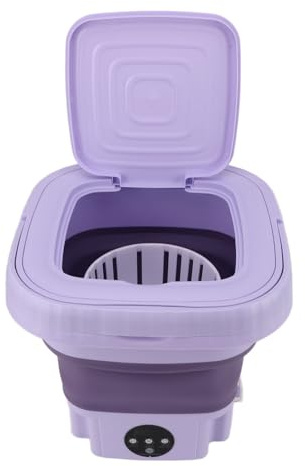 Naroote Mini Lavadora Plegable, Lavadora Portátil 11L Modos de Eliminación de Tinción Fuerte 3 con ABS y PP RV Tipe de Drenaje (Enchufe de la UE)