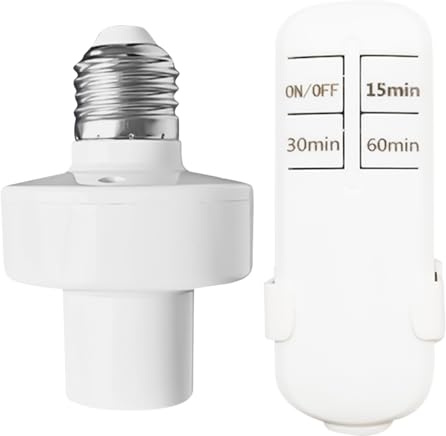 Enchufe De Luz Con Mando A Distancia - Controlador De Pared Con Temporizador | Alcance De 13.7 Metros Enchufe Remoto Con Botón De Encender Y Apagar - Para Dormitorio Interior Armario Ventilador Techo