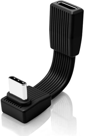 Duttek Short USB C Extension Cable 80Gbps - 5cm,90 Degree USB C Charging Cable Short For Phones, iPad, MacBook, Thunderbolt 5, Samsung Galaxy, Pixel, and Dell monitors (Black)