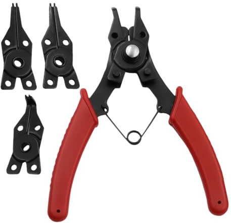 Robuste Ringzange – 4 in 1 interne externe Zange mit Heftklammer, Zange für O-Ringe, für Schmuck, Automobil, mechanische Reparatur, Haus, Werkstatt
