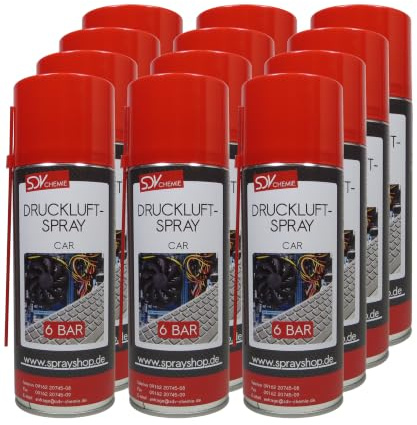 SDV Chemie Druckluftspray 12x 400ml Air Duster Druckluftreiniger | Pressluft, Compressed Gas